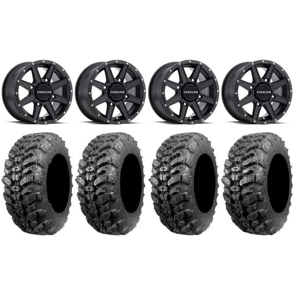 Raceline Hostage 14" Black Wheels 28" Sniper 920 Tires Polaris RZR XP 1000 / PRO XP / Ranger XP 900/1000