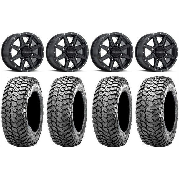 Raceline Hostage 14" Black Wheels 30" Liberty Tires Can-Am Maverick X3 / Honda Pioneer 1000 / Talon
