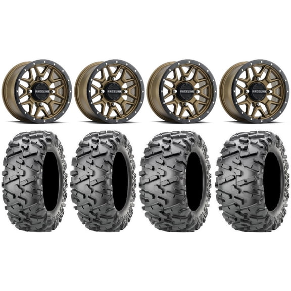 Raceline Krank 14" Bronze Wheels 27" BigHorn 2.0 Tires Can-Am Maverick X3 / Honda Pioneer 1000 / Talon