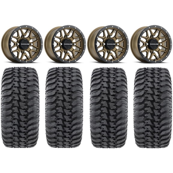 Raceline Krank 14" Bronze Wheels 30" Regulator Tires Sportsman RZR Ranger