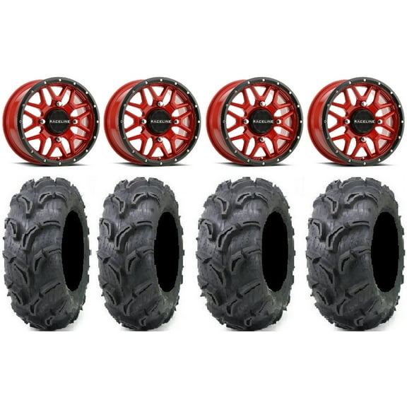 Raceline Krank 14" Red Wheels 26" Zilla Tires Sportsman 550 850 1000