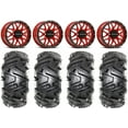 thumbnail image 1 of Raceline Krank 14" Red Wheels 27" Moto MTC Tires Kawasaki Mule Pro FXT, 1 of 4