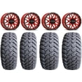 thumbnail image 1 of Raceline Krank 14" Red Wheels 27" MotoHammer Tires Can-Am Maverick X3 / Honda Pioneer 1000 / Talon, 1 of 4