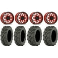 thumbnail image 1 of Raceline Krank 14" Red Wheels 27" Mud Lite XTR Tires Sportsman RZR Ranger, 1 of 4