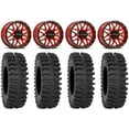 thumbnail image 1 of Raceline Krank 14" Red Wheels 27" XT400 Tires Can-Am Commander Maverick Renegade Outlander Defender, 1 of 4