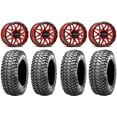 thumbnail image 1 of Raceline Krank 14" Red Wheels 28" Liberty Tires Can-Am Commander Maverick Renegade Outlander Defender, 1 of 4