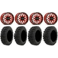 thumbnail image 1 of Raceline Krank 14" Red Wheels 29" Dual Threat Tires Can-Am Maverick X3 / Honda Pioneer 1000 / Talon, 1 of 5
