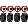 thumbnail image 1 of Raceline Krank 14" Red Wheels 30" Mud Lite II Tires Can-Am Commander Maverick Renegade Outlander Defender, 1 of 4