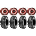 thumbnail image 1 of Raceline Krank 14" Red Wheels 32" Rampage Tires Can-Am Commander Maverick Renegade Outlander Defender, 1 of 4
