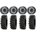 thumbnail image 1 of Raceline Krank 14" Wheels Black +38mm/+10mm 28" ACP Tires Honda Talon, 1 of 5