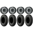 thumbnail image 1 of Raceline Krank 14" Wheels Black +38mm/+10mm 30" MotoRally Tires Can-Am Defender, 1 of 5