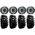 thumbnail image 1 of Raceline Krank 14" Wheels Black +38mm/+10mm 32" BogMax Tires Can-Am Defender, 1 of 5