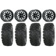thumbnail image 1 of Raceline Krank 14" Wheels Black +38mm 28" Roctane T4 Tires Can-Am Maverick X3 / Honda Pioneer 1000 / Talon, 1 of 4