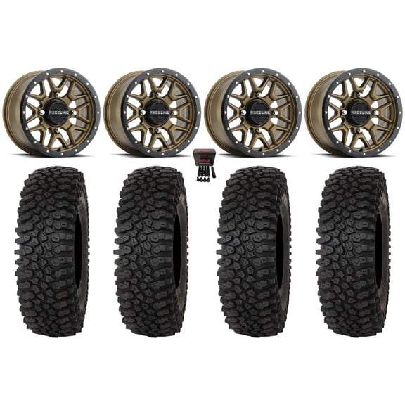 Raceline Krank 14" Wheels Bronze 28" Roctane ST Tires Sportsman 550 850 1000