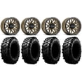 thumbnail image 1 of Raceline Krank 14" Wheels Bronze +38mm/+10mm 28" Carnivore Tires Honda Talon, 1 of 5