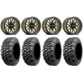 thumbnail image 1 of Raceline Krank 14" Wheels Bronze +38mm/+10mm 28" Sniper 920 Tires Honda Talon, 1 of 5
