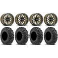 thumbnail image 1 of Raceline Krank 14" Wheels Bronze +38mm/+10mm 30" MotoVator Tires Honda Talon, 1 of 5