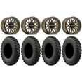thumbnail image 1 of Raceline Krank 14" Wheels Bronze +38mm 28" MotoRally Tires Can-Am Commander Maverick Renegade Outlander Defender, 1 of 4