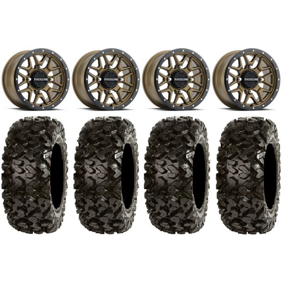 Raceline Krank 14" Wheels Bronze +38mm 30" Rip Saw Tires Polaris RZR XP 1000 / PRO XP / Ranger XP 900/1000