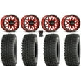 thumbnail image 1 of Raceline Krank 14" Wheels Red 27" BDC Tires Can-Am Commander Maverick Renegade Outlander Defender, 1 of 4