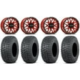 thumbnail image 1 of Raceline Krank 14" Wheels Red 27" Terra Hook Tires Can-Am Maverick X3 / Honda Pioneer 1000 / Talon, 1 of 4