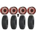 thumbnail image 1 of Raceline Krank 14" Wheels Red 28" Chicane LT Tires Can-Am Commander Maverick Renegade Outlander Defender, 1 of 4