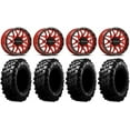 thumbnail image 1 of Raceline Krank 14" Wheels Red +38mm 28" Carnivore Tires Sportsman RZR Ranger, 1 of 4