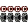 thumbnail image 1 of Raceline Krank 14" Wheels Red +38mm 32" Roxxzilla Tires Sportsman RZR Ranger, 1 of 4