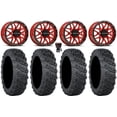 thumbnail image 1 of Raceline Krank 15" Wheels Red 30" Versa Cross V3 Tires Can-Am Maverick X3 / Honda Pioneer 1000 / Talon, 1 of 4