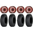 thumbnail image 1 of Raceline Krank 15" Wheels Red 32" Coyote Tires Can-Am Maverick X3 / Honda Pioneer 1000 / Talon, 1 of 4