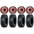 thumbnail image 1 of Raceline Krank 15" Wheels Red 32" MT911 Tires Sportsman RZR Ranger, 1 of 4
