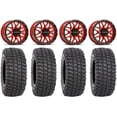 thumbnail image 1 of Raceline Krank 15" Wheels Red 32" XCR350 Tires Can-Am Maverick X3 / Honda Pioneer 1000 / Talon, 1 of 4