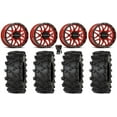 thumbnail image 1 of Raceline Krank 15" Wheels Red 33" Outlaw M/T Tires Sportsman RZR Ranger, 1 of 4