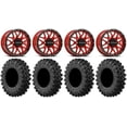 thumbnail image 1 of Raceline Krank 15" Wheels Red 35" MotoRavage XL Tires Sportsman RZR Ranger, 1 of 4
