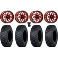 thumbnail image 1 of Raceline Krank 15" Wheels Red 35" Tenacity XNR Tires Sportsman RZR Ranger, 1 of 4