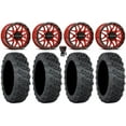 thumbnail image 1 of Raceline Krank 15" Wheels Red 35" Versa Cross V3 Tires Kawasaki Mule Pro FXT, 1 of 4