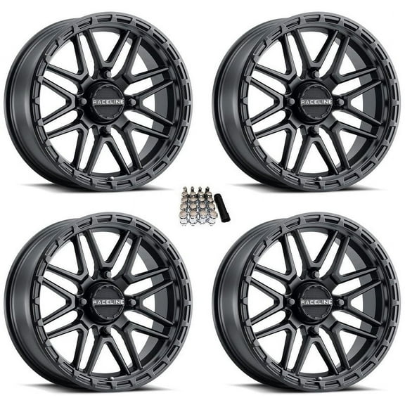Raceline Krank XL 18" UTV Wheels/Rims Black Polaris RZR 1000 XP / Ranger XP 900/1000