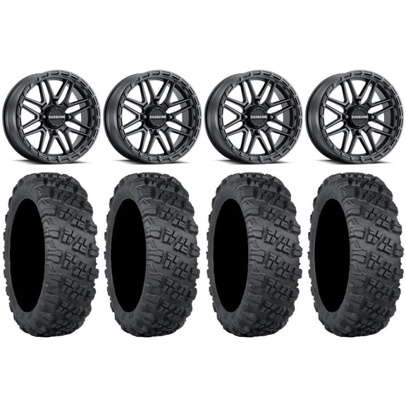 Raceline Krank XL 18" Wheels Black 33" Versa Cross V3 Tires Polaris RZR XP 1000 / PRO XP / Ranger XP 900/1000