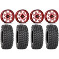 thumbnail image 1 of Raceline Krank XL 18" Wheels Red 36" XCR350 Tires Can-Am Commander Maverick Renegade Outlander Defender, 1 of 4