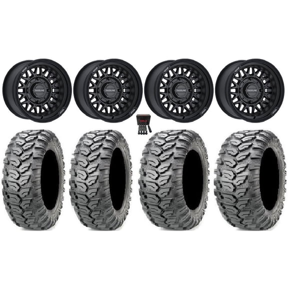 Raceline Omega 14" Wheels Black 29" Ceros Tires Polaris RZR XP 1000 / PRO XP / Ranger XP 900/1000