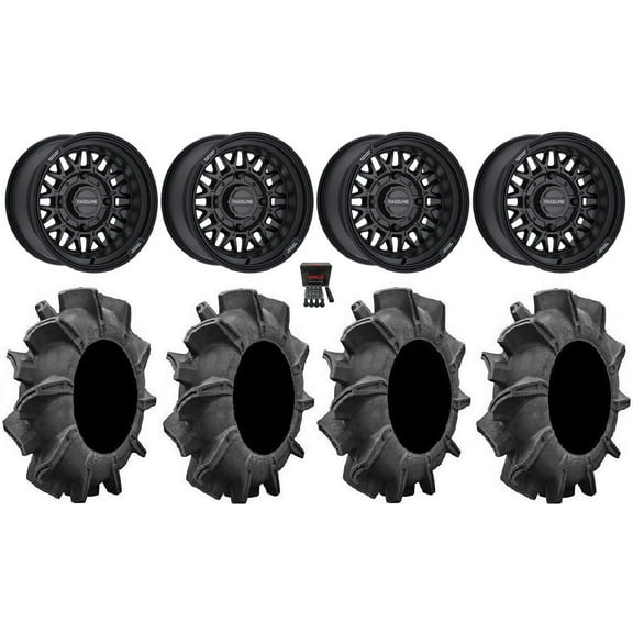 Raceline Omega 14" Wheels Black 32" Assassinator Tires Sportsman RZR Ranger