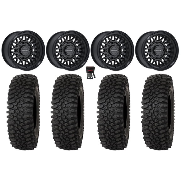 Raceline Omega 14" Wheels Black 32" Roctane ST Tires Can-Am Commander Maverick Renegade Outlander Defender