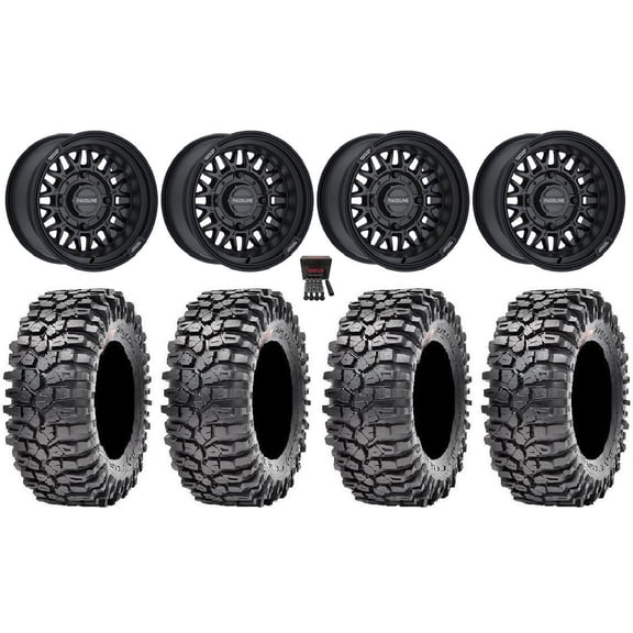 Raceline Omega 14" Wheels Black 32" Roxxzilla 396 Tires Polaris RZR XP 1000 / PRO XP / Ranger XP 900/1000