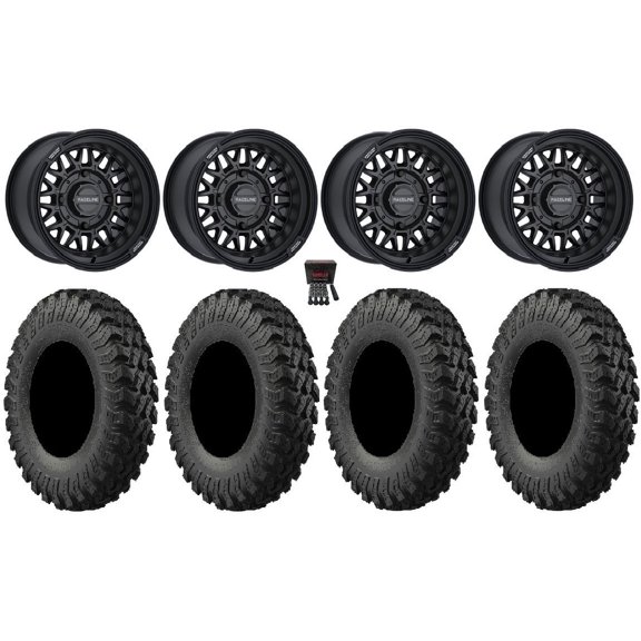 Raceline Omega 15" Wheels Satin Black 30" MotoRally Tires Polaris RZR XP 1000 / PRO XP / Ranger XP 900/1000