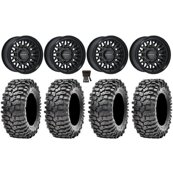 Raceline Omega 15" Wheels Satin Black 32" Roxxzilla Tires Polaris RZR XP 1000 / PRO XP / Ranger XP 900/1000
