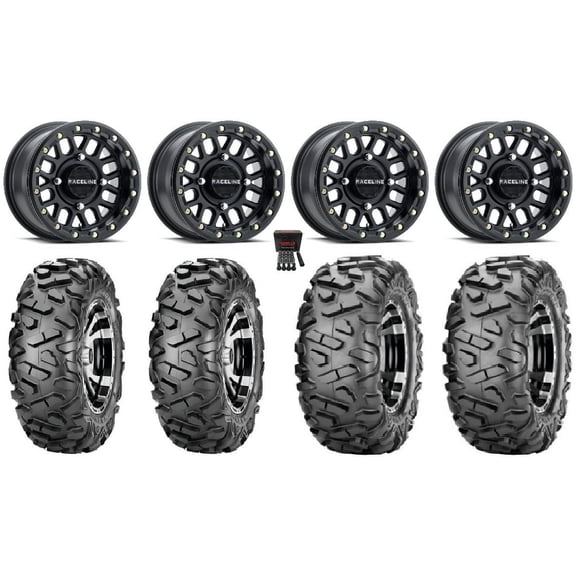 Raceline Podium Bdlk 14" Bk Wheels 29" BigHorn Tires Sportsman RZR Ranger