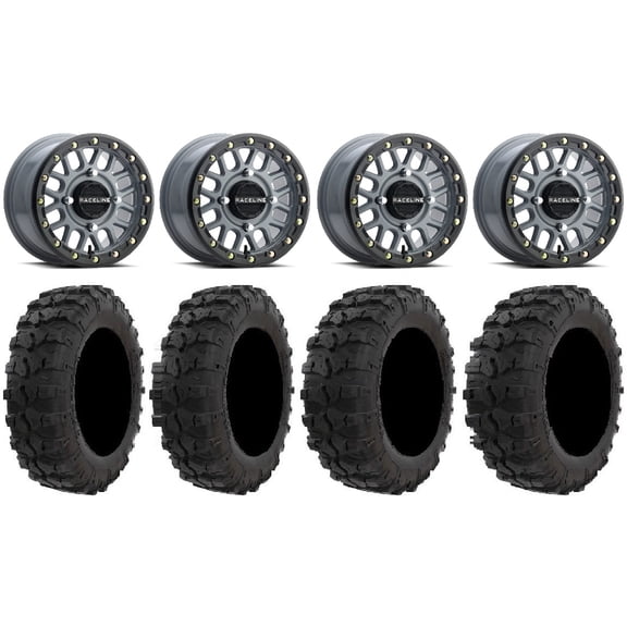 Raceline Podium Bdlk 14" Gy Wheels 26" Dual Threat Tires Sportsman 550 850 1000