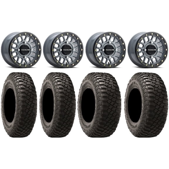 Raceline Podium Bdlk 14" Gy Wheels 27" BFG KM3 Tires Kawasaki Mule Pro FXT