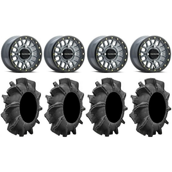 Raceline Podium Bdlk 14" Gy Wheels 34" Assassinator Tires Polaris RZR XP 1000 / PRO XP / Ranger XP 900/1000