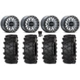thumbnail image 1 of Raceline Podium Bdlk 14" Wheels Grey 28" Outlaw M/T Tires Kawasaki Mule Pro FXT, 1 of 4